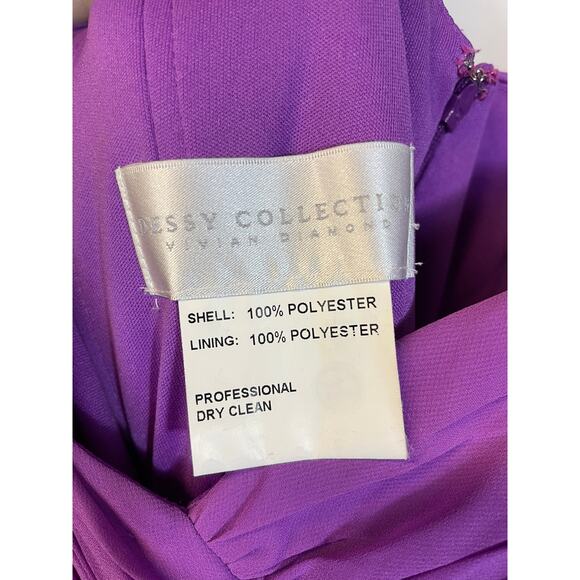 Dessy Collection 2844 Color Orchid-e313 Full Length Ruched Bridesmaid Size 10 - Picture 2 of 10